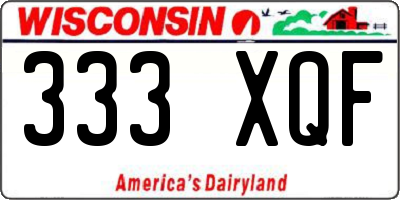 WI license plate 333XQF