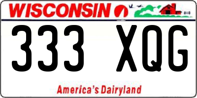 WI license plate 333XQG