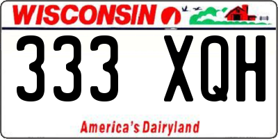 WI license plate 333XQH