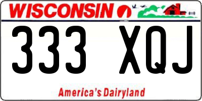 WI license plate 333XQJ