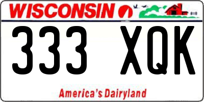 WI license plate 333XQK