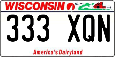 WI license plate 333XQN