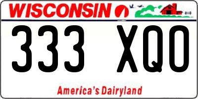 WI license plate 333XQO