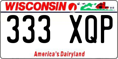 WI license plate 333XQP