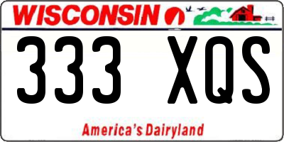 WI license plate 333XQS