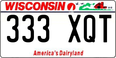 WI license plate 333XQT