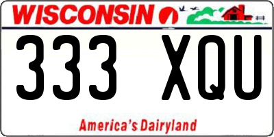 WI license plate 333XQU