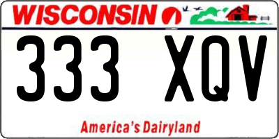 WI license plate 333XQV