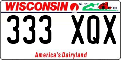 WI license plate 333XQX
