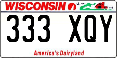 WI license plate 333XQY