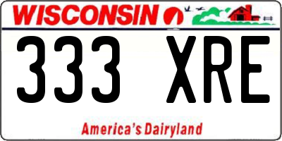 WI license plate 333XRE