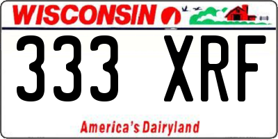 WI license plate 333XRF