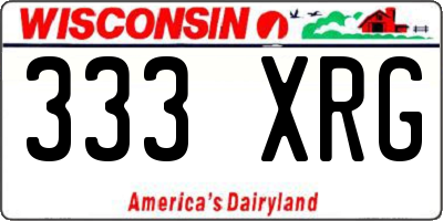 WI license plate 333XRG