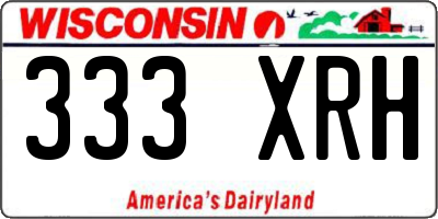 WI license plate 333XRH