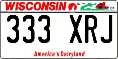 WI license plate 333XRJ