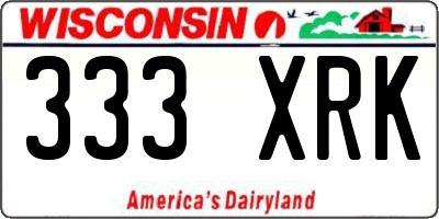 WI license plate 333XRK