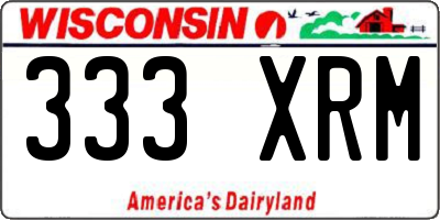 WI license plate 333XRM