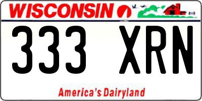 WI license plate 333XRN