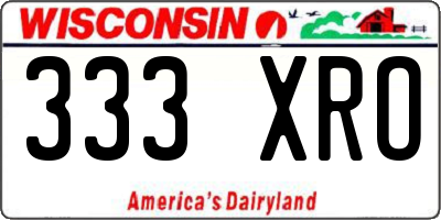 WI license plate 333XRO