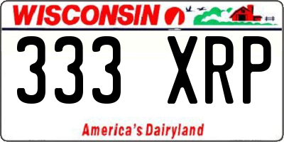 WI license plate 333XRP