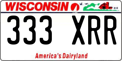 WI license plate 333XRR