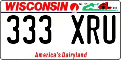 WI license plate 333XRU