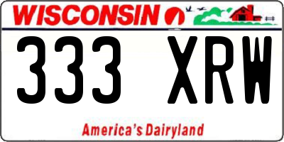 WI license plate 333XRW