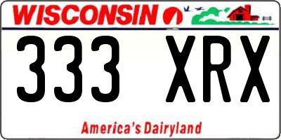 WI license plate 333XRX