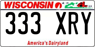 WI license plate 333XRY