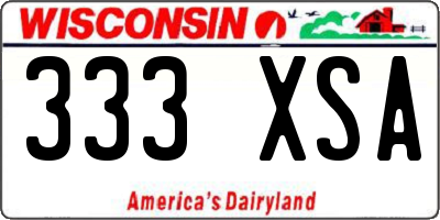 WI license plate 333XSA