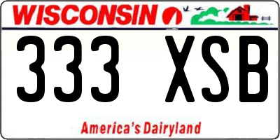 WI license plate 333XSB