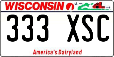 WI license plate 333XSC