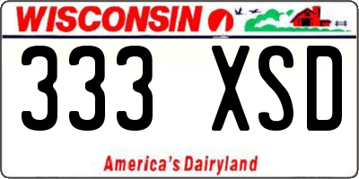 WI license plate 333XSD