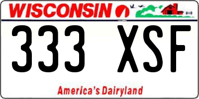 WI license plate 333XSF