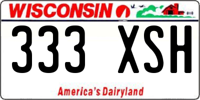 WI license plate 333XSH