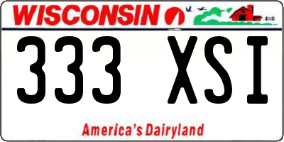 WI license plate 333XSI