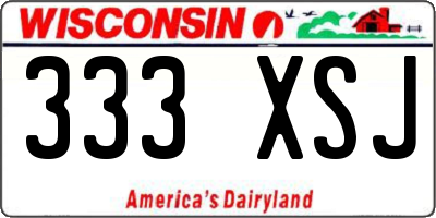 WI license plate 333XSJ