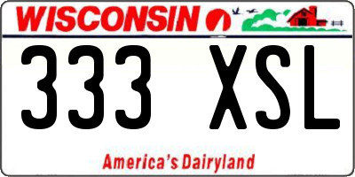 WI license plate 333XSL