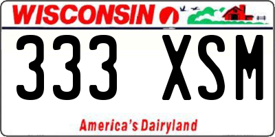 WI license plate 333XSM