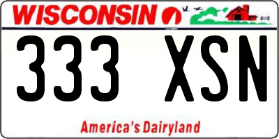 WI license plate 333XSN