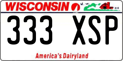 WI license plate 333XSP
