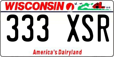 WI license plate 333XSR