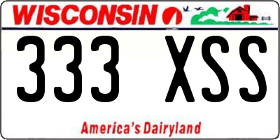 WI license plate 333XSS