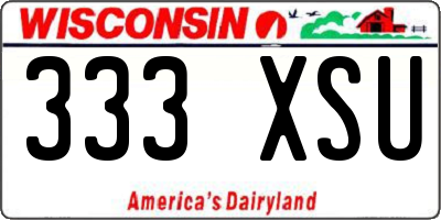 WI license plate 333XSU