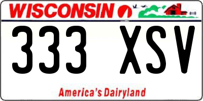 WI license plate 333XSV