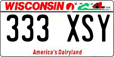 WI license plate 333XSY