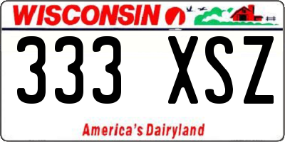 WI license plate 333XSZ