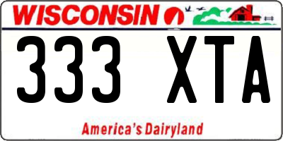 WI license plate 333XTA