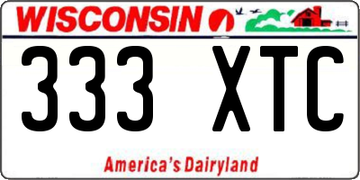 WI license plate 333XTC
