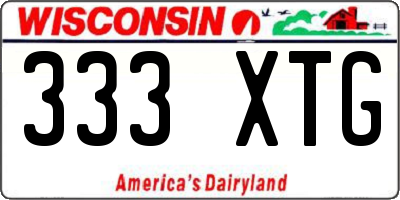 WI license plate 333XTG